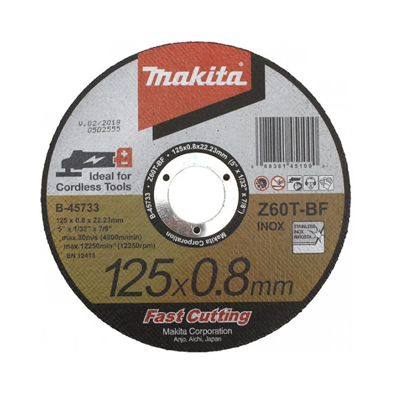 Disque à tronçonner métal et inox pour meuleuses à batterie MAKITA E-2